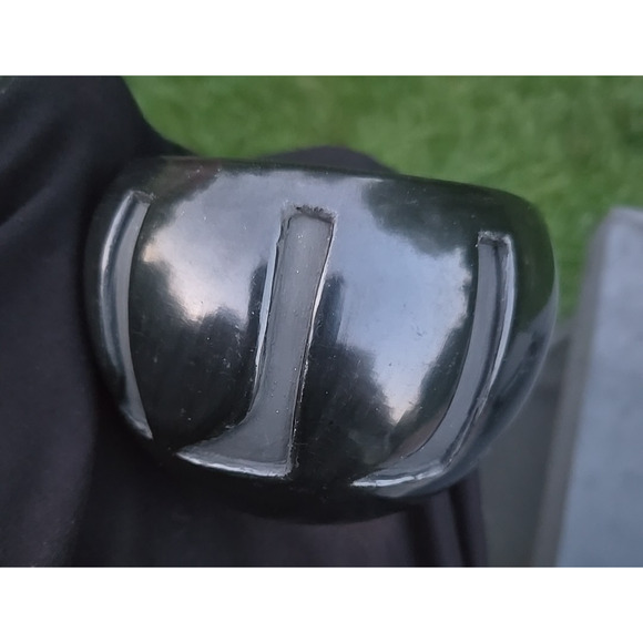 Santa Clara Pottery Blackware 3.5"h x 4-4.5"w Bowl Signed Christina Santa Clara - Picture 7 of 14